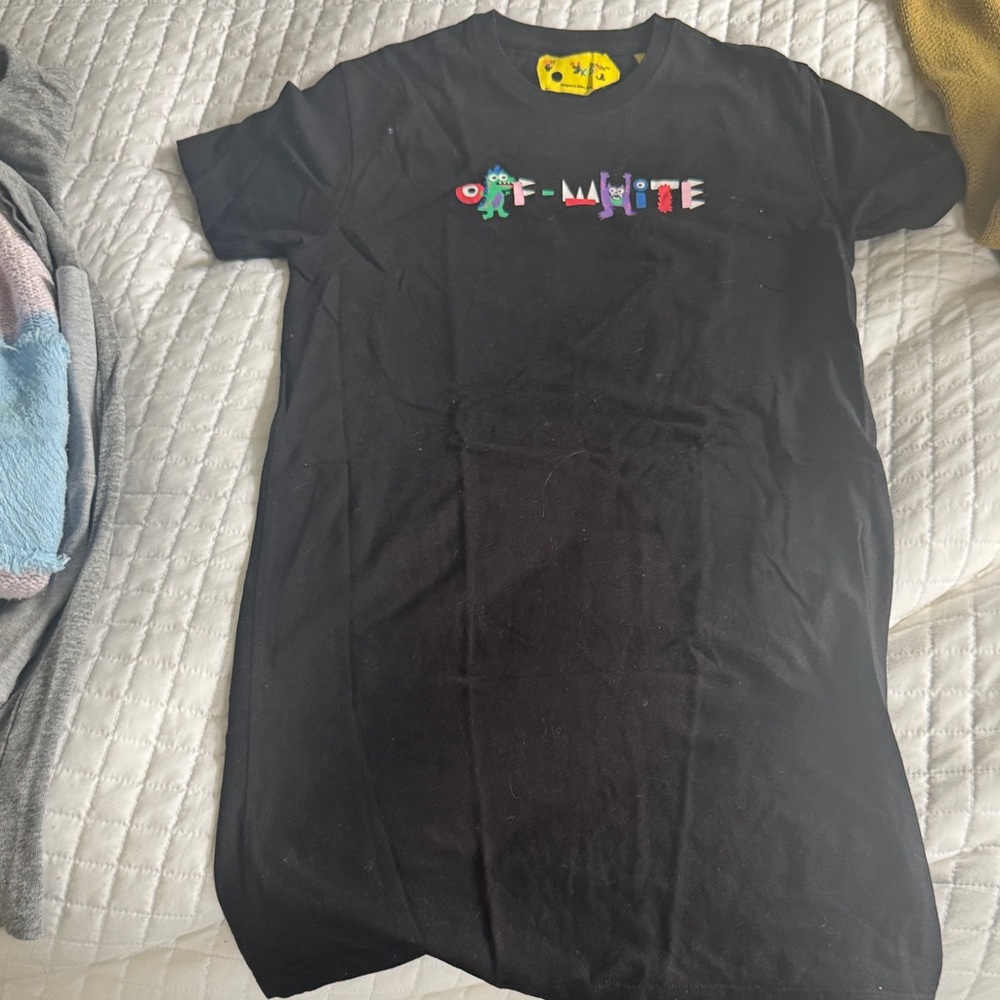 Off-White Kids Black Multicolor Logo dress!!